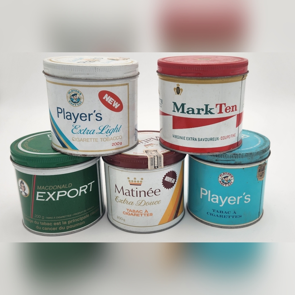 Vintage Tobacco Tin Collection. **Players Blue Can Has Some Sharpie Mark On It**